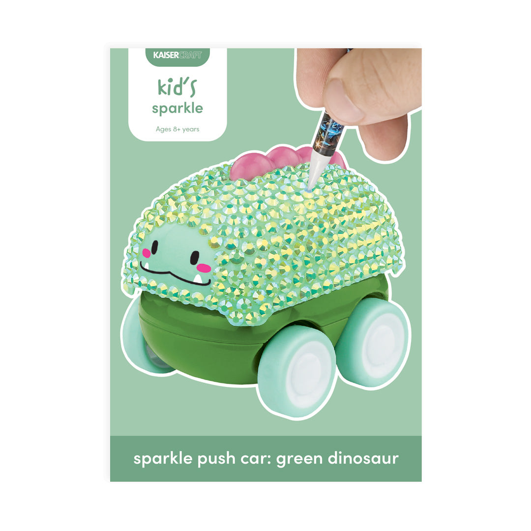 Sparkle Push Car - Green Dinosaur